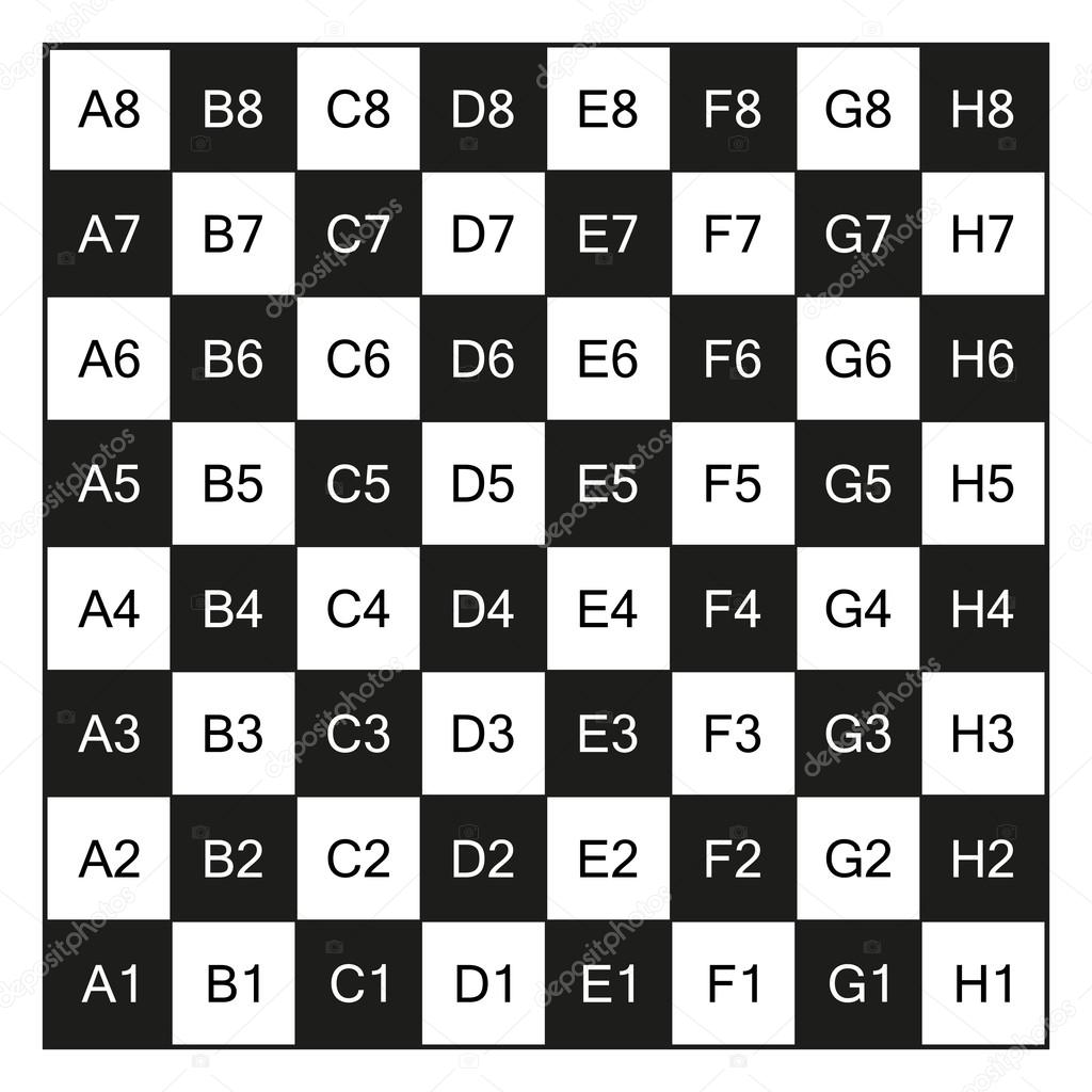 Chessboard with coordinates, isolated on white Stock Vector by ©Ravennk  102922384